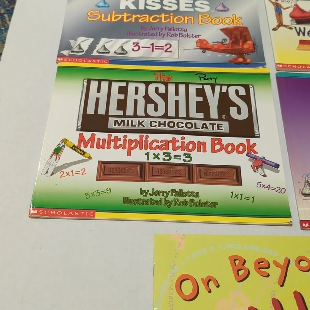 Scholastic Math Themed Educational Paperback Book Set of 5 Books - Hershey Math